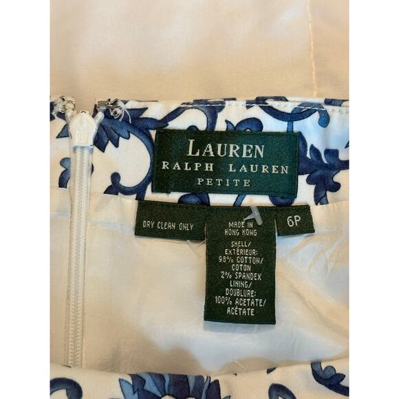 Lauren Ralph Lauren Blue & White Floral Skirt - Picture 3 of 5